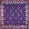 رومیزی ترمه طرح ظل السلطان - مربع ‍۱۰۰×۱۰۰ سانتی متر - رنگ سرمه ای تار مشکی