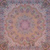 رومیزی ترمه طرح شاهدخت - مربع 100×100 سانتی متر - رنگ خردلی تار سفید